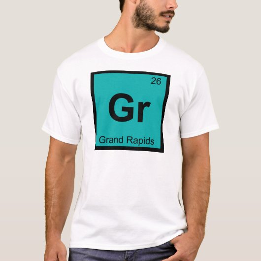 Gr - Grand Rapids Michigan Scheikunde Stadssymbool T-shirt (Voorkant)