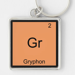 Gr - Gryphon Funny Chemistry Element Symbol Tee Sleutelhanger