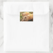 gr pup met tak vierkante sticker (Tas)