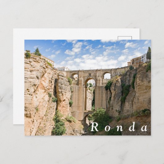 "Gr Taag" van Ronda met Puente Nuevo. Briefkaart (Voorkant / Achterkant)