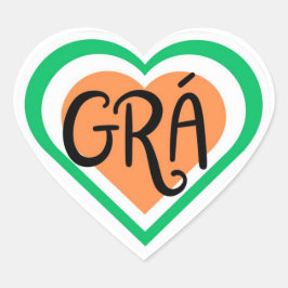 Grá - Ierse liefde ontwerp - Ierse taal Hart Sticker