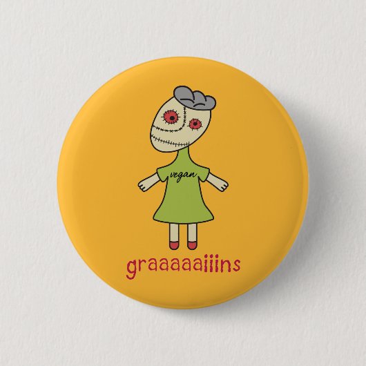 GraaaVegan Zombie Ronde Button 5,7 Cm (Voorkant)