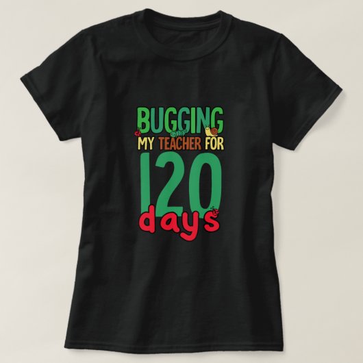Graad 120 dagen schoolbuggen t-shirt (Design voorkant)