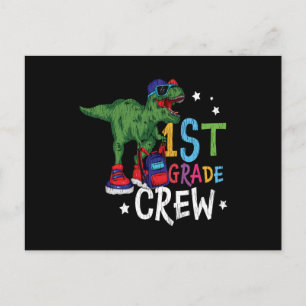 Graad 1 Bemanning Dinosaur Terug naar school Kinde Briefkaart