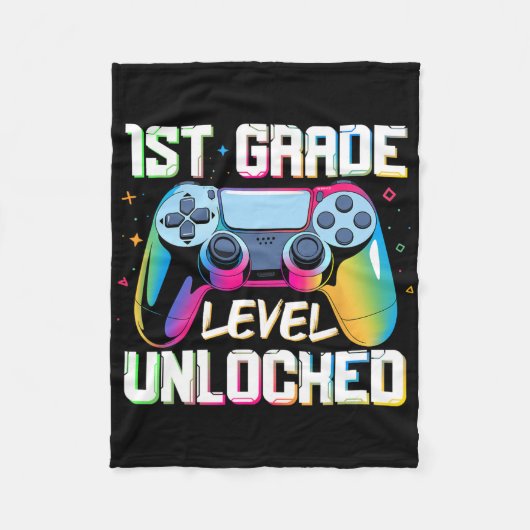 Graad 1 ontgrendeld terug naar school eerste dag fleece deken (Voorkant)