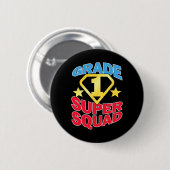 Graad 1 Superheld-lerarenteam Ronde Button 5,7 Cm (Voorkant /achterkant)