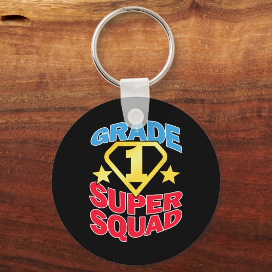 Graad 1 Superheld-lerarenteam Sleutelhanger (Achterkant)