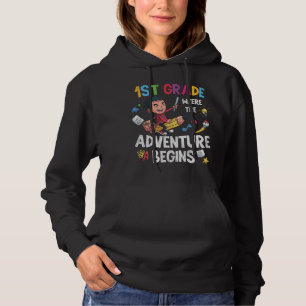 Graad 1 Waar Avontuur Begint Terug naar School Hoodie