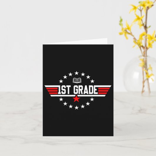 Graad 1e eerste graad terug naar school eerste dag kaart (Gele Bloem)