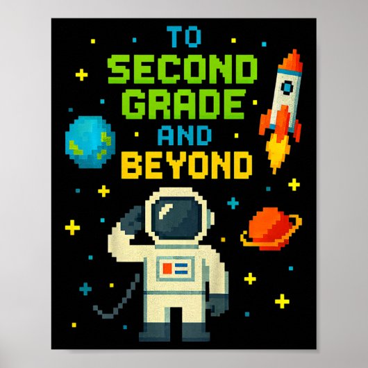 Graad 2 en verder astronaut ruimte jongens gamer F Poster (Voorkant)