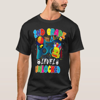 Graad 2 Niveau Ontgrendeld Videospel Gamer Terug N T-shirt