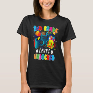 Graad 2 Niveau Ontgrendeld Videospel Gamer Terug N T-shirt