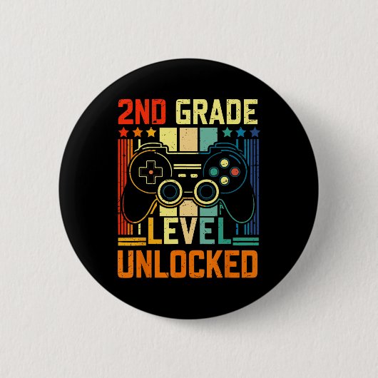 Graad 2 Ontgrendeld Videospel Ck Terug naar School Ronde Button 5,7 Cm (Voorkant)
