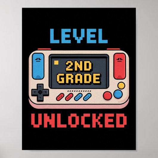 Graad 2 vrijgespeeld videospel Ck naar school T Poster (Voorkant)