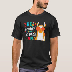 Graad 3 Geen Probleem Llama Schattig Terug naar Sc T-shirt