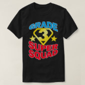 Graad 3 Super Squad Superheld Teacher Team T-shirt (Design voorkant)