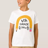 Graad 4 Klas Met Regenboog Potlood Terug Naar Scho T-shirt (Voorkant)