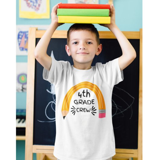 Graad 4 Klas Met Regenboog Potlood Terug Naar Scho T-shirt