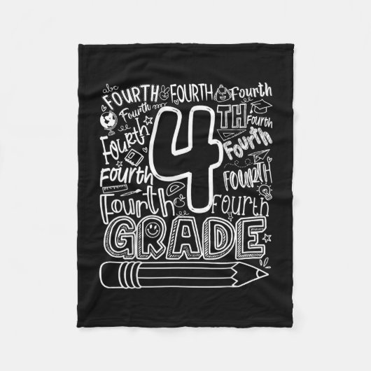 Graad 4 typografie team vierde terug naar school fleece deken (Voorkant)
