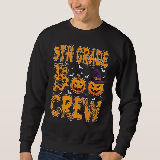 Graad 5 Boo Crew Leraar Student Halloween Kostuum Trui (Voorkant)