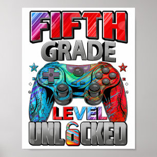 Graad 5 Niveau Ontgrendeld Gamen Gamer Jongens Ter Poster