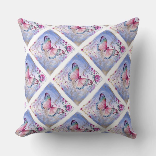 Graad A Sierkussen van katoen 20x20/vlinder (Voorkant)
