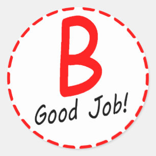 Graad B... Goed werk! Sticker