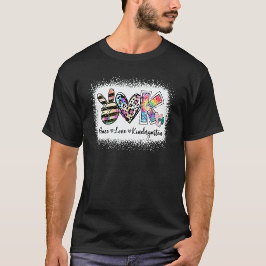Graad Leraar Vrede Liefde Kleuterschool Team Kinde T-shirt (Voorkant)