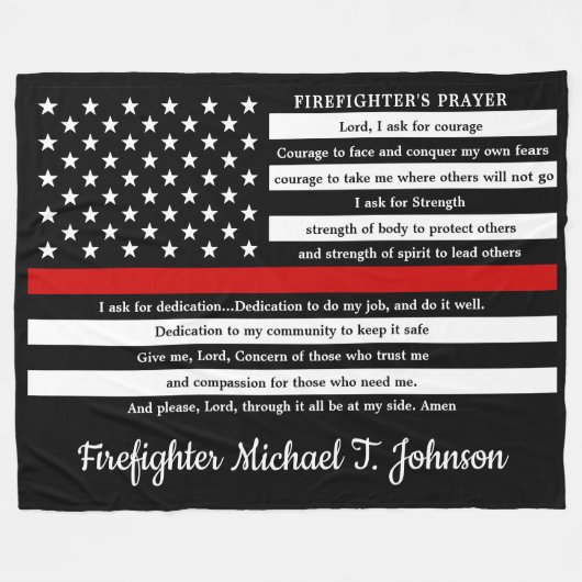 Graad van brandweerlieden gepersonaliseerd met dun fleece deken (Voorkant (Horizontaal))
