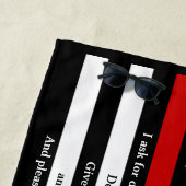 Graad van brandweerlieden gepersonaliseerd met dun strandlaken (In situ)