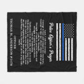 Graad van de Thin Blue Line Flag Police Officer Fleece Deken (Voorkant (Horizontaal))