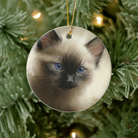 Graad van innocentie Siamese Kitten-portret Keramisch Ornament (Boom)