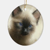 Graad van innocentie Siamese Kitten-portret Keramisch Ornament (Links)