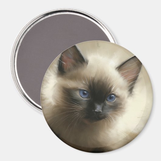 Graad van innocentie Siamese Kitten-portret Magneet (Voorkant / Achterkant)