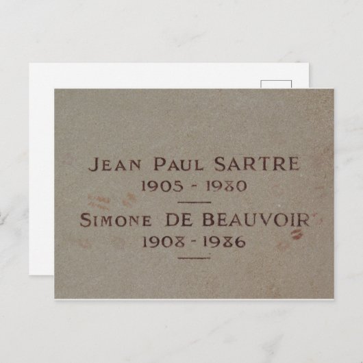 Graad van Simone de Beauvoir en Jean-Paul Sartre Briefkaart (Voorkant / Achterkant)
