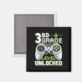Graadniveau ontgrendeld videospel terug naar schoo magneet (Voorkant / Achterkant)