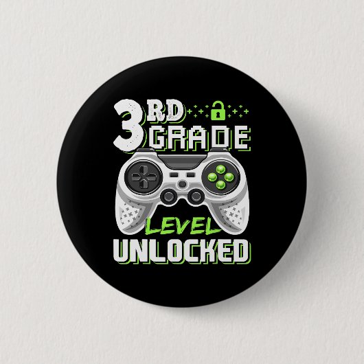 Graadniveau ontgrendeld videospel terug naar schoo ronde button 5,7 cm (Voorkant)