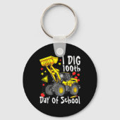 Graaf 100ste dag van de school Digger Excavator Sc Sleutelhanger (Voorkant)
