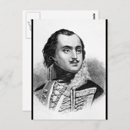 Graaf Casimir Pulaski.  Copy_War Afbeelding Briefkaart (Voorkant / Achterkant)