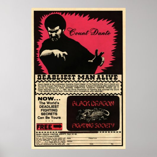  graaf Dante Advertisement Art Poster (Voorkant)