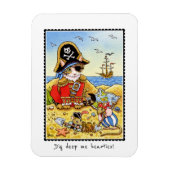 Graaf diep in mijn harten! Grappige piraat kat mui Magneet (Verticaal)