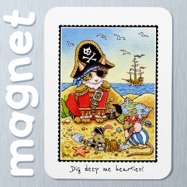 Graaf diep in mijn harten! Grappige piraat kat mui Magneet