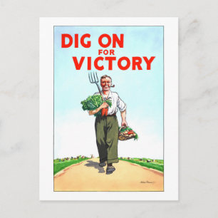 "Graaf door voor de overwinning" Vintage tuinen in Briefkaart