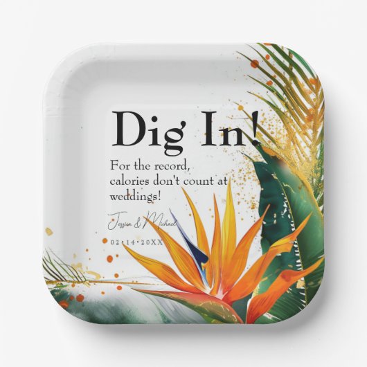 Graaf erin! Vogels van het Paradijs Bliss Papieren Bordje (Voorkant)