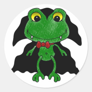 Graaf Frogula: Cute Vampire Frog Ronde Sticker