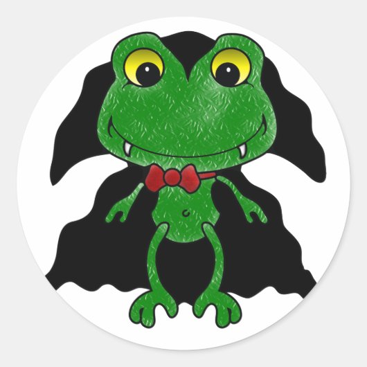 Graaf Frogula: Cute Vampire kikker Ronde Sticker (Voorkant)