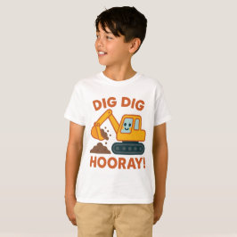 Graaf Graaf Hoeraa Bouw Graafmachine Kinderen T-shirt