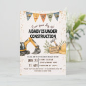 Graaf Het Baby Shower Onder Constructie Kaart (Staand voorkant)