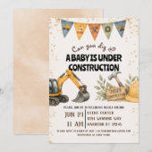Graaf Het Baby Shower Onder Constructie Kaart (Voorkant / Achterkant)