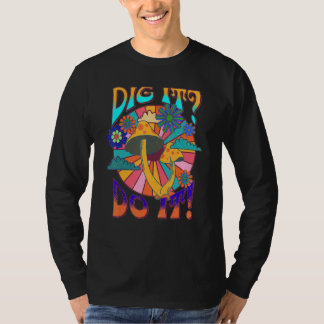 GRAAF HET DOE HET PADDENSTOELEN PSYCHEDELISCHE TRI T-SHIRT